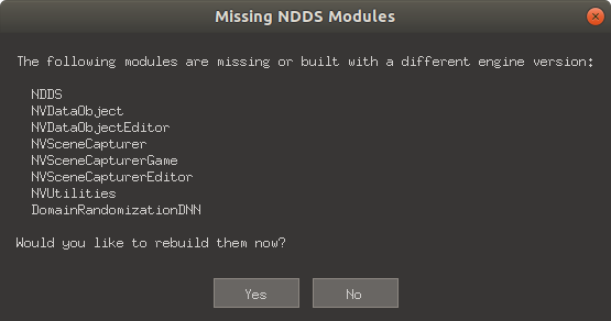 Pop-up Missing NDDS Modules