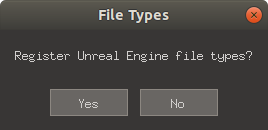 pop-up: register UE file types to install unreal engine 4